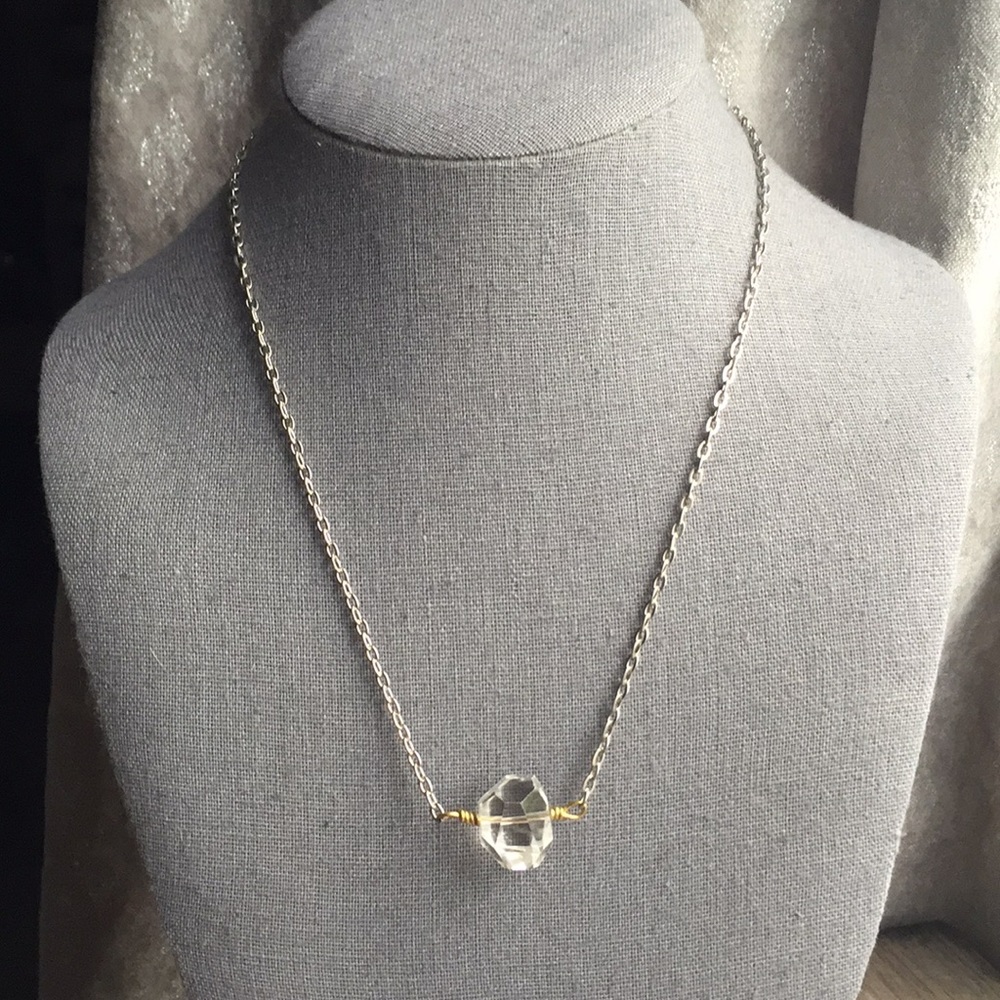 Rock crystal beaded necklace